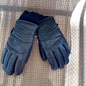 Gordini Black Leather Ski Gloves